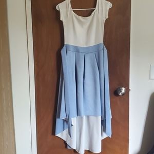 Papaya high-low dress